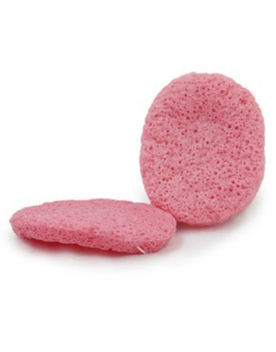 Gąbka konjac do twarzy owalna różana 8 x 7 cm średnicy | Bebevisa