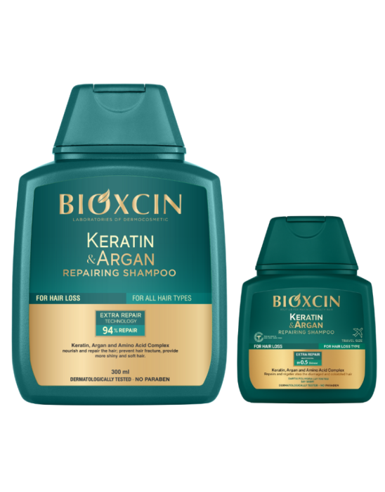 Szampon regenerujący keratin & argan 300 ml + 100 ml | Bioxcin