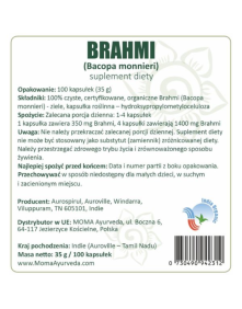 Brahmi (Bacopa monnieri) 100 kaps | Aurospirul