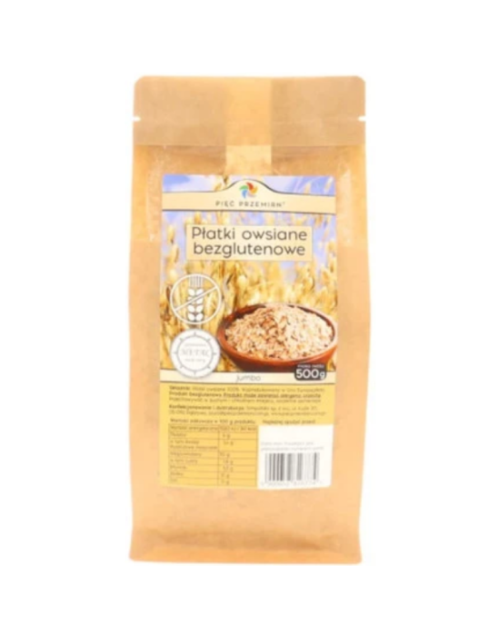 Płatki owsiane bezglutenowe 500 g | Pięć Przemian