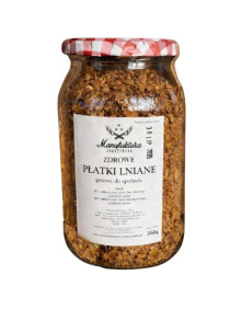 Płatki lniane w słoiku 350 g | Manufaktura Zbąszyńska