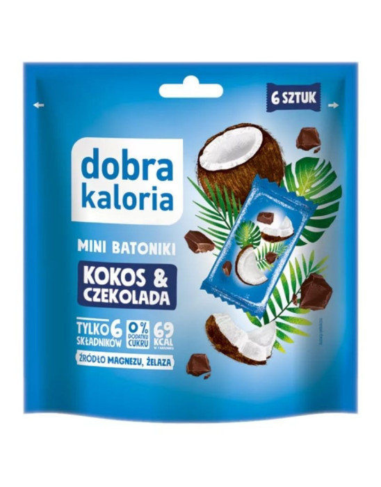 Mini batoniki kokos i czekolada 6x17 g | Dobra Kaloria