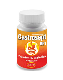 Gastrosept trawienie, wątroba R51 60 tabl | Asepta
