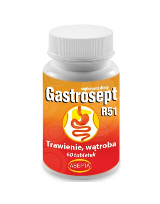 Gastrosept trawienie, wątroba R51 60 tabl | Asepta