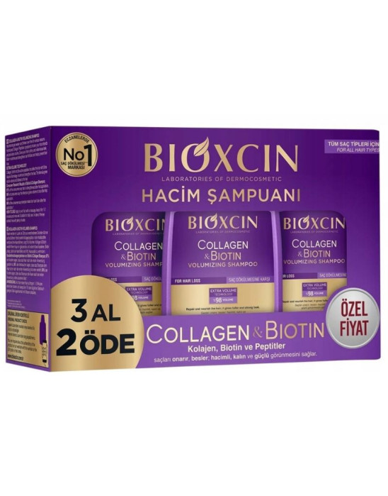 Szampon dodający włosom objętość 3x300 ml | Bioxcin