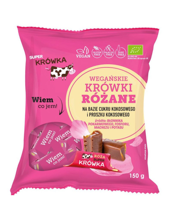 Wegańskie krówki różane 150 g | Super Krówka