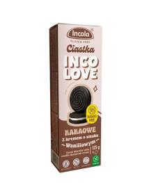 Ciastka kakaowe z kremem  o smaku waniliowym 125 g | Incola