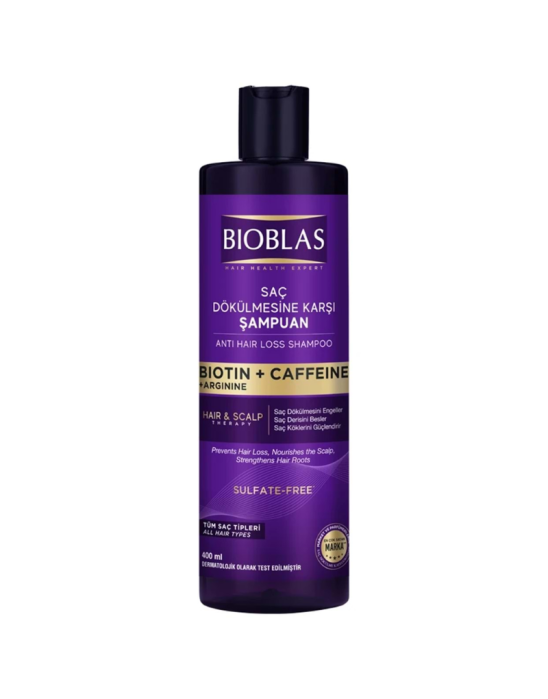 Szampon z biotyną i kofeiną przeciw wypadaniu włosów 400 ml | Bioblas