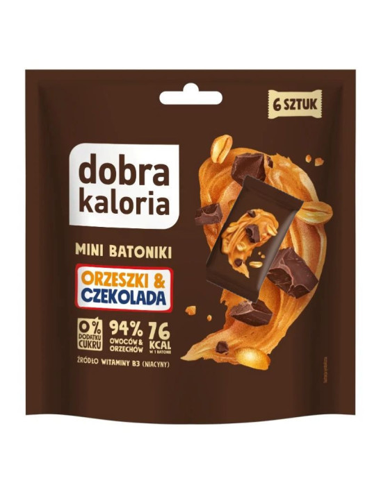 Mini batoniki orzeszki & czekolada 6 szt | Dobra Kaloria