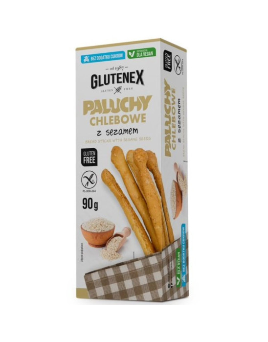 Paluchy chlebowe z sezamem bez glutenu 90 g | Glutenex