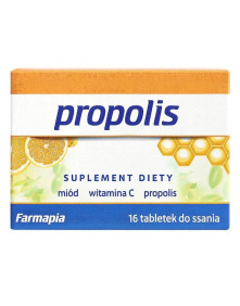 Propolis, miód, witamina C tabletki do ssania 16 szt | Farmapia