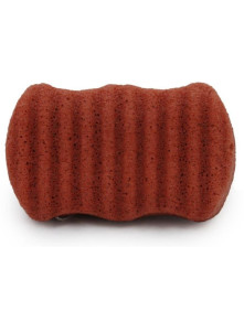 Gąbka konjac - fala z dodatkiem Francuskiej glinki czerwonej 10x6 cm 1 szt | Bebevisa