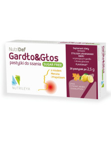 NutriDef gardło&głos cytryna, miód, eukaliptus bez cukru 20 szt | Nutrileya