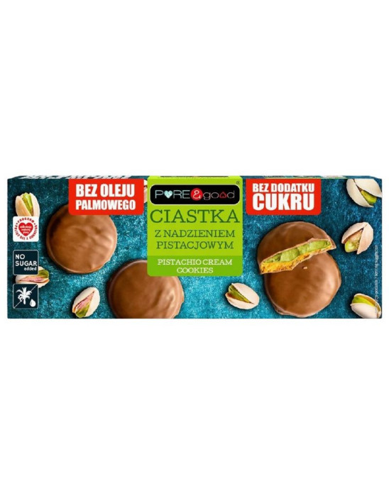 Ciasteczka z nadzieniem pistacjowym bez dodatku cukru 96 g | Pure&good