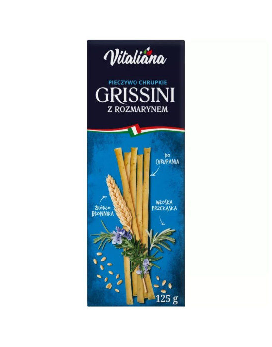 Paluszki chlebowe grissini z rozmarynem 125 g | Vitaliana
