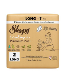 Podpaski higieniczne ekologiczne, premium+, long 7 szt | Sleepy
