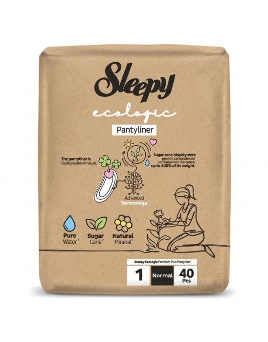 Wkładki higieniczne ecologic premium plus normal 40 szt | Sleepy