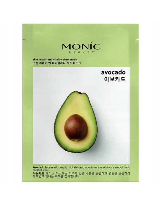 Maseczka w płachcie awokado 1 szt | Monic Beauty