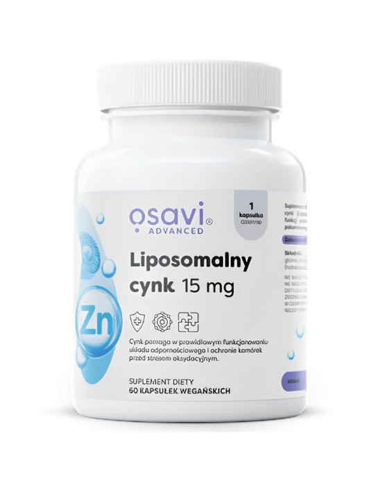 Liposomalny cynk 15 mg 60 kaps | Osavi