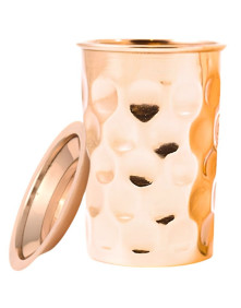 Kubek miedziany z przykrywką diament 350 ml | Sattva