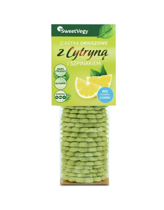 Ciastka orkiszowe z szpinakiem i cytryną 100 g | SweetyVegy