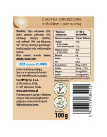 Ciastka orkiszowe z makiem i pietruszką bez dodatku cukru 100 g | SweetVegy