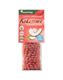 Ciastka orkiszowe kokosowe z buraczkiem bez dodatku cukru 100 g | SweetVegy