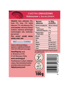 Ciastka orkiszowe kokosowe z buraczkiem bez dodatku cukru 100 g | SweetVegy