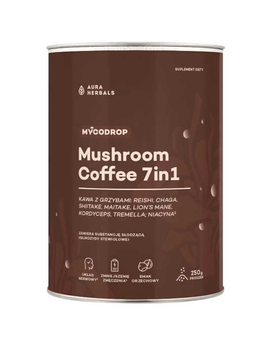 Kawa z grzybami 7w1 250 g | Aura Herbals