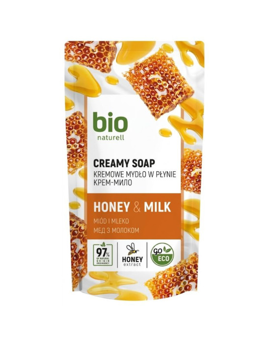 Kremowe mydło w płynie miód i mleko 460 ml | Bio Naturell