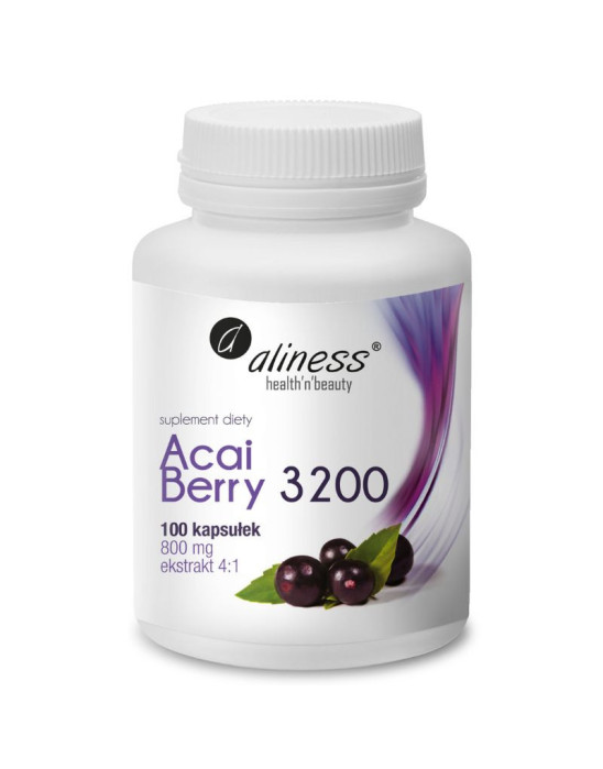 Acai berry 3200 z acerolą i chromem 100 kaps | Aliness