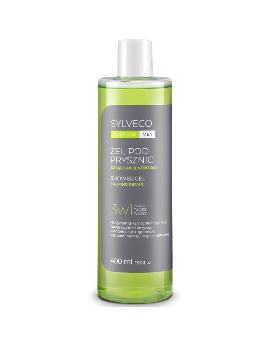 Pure Line Men żel pod prysznic kojąco-regenerujący 3w1 400 ml | Sylveco