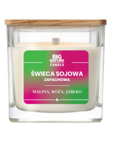 Świeca sojowa malina, róża, jabłko 220 g| Big Nature
