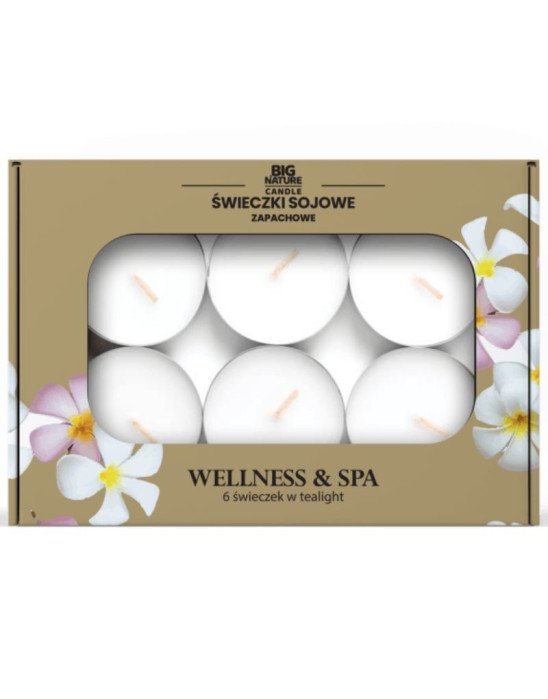 Świeczki sojowe tealight o zapachu wellnes & SPA 6 szt | Big Nature