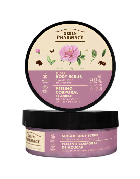 Peeling cukrowy róża damasceńska i masło shea 200 ml | Green Pharmacy