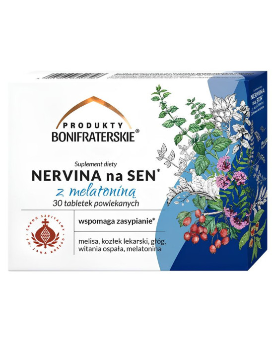 Nervina na sen z melatoniną 30 tabl | Produkty Bonifraterskie