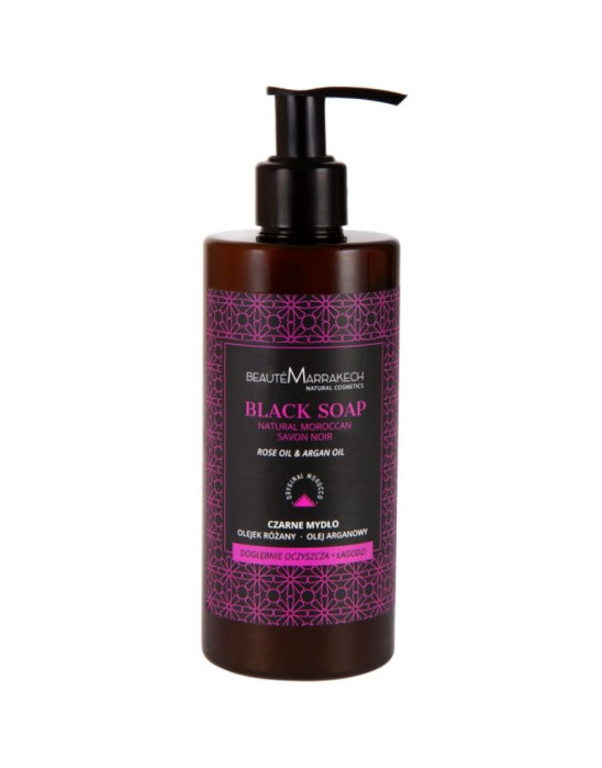 Czarne mydło różane w płynie 250 ml| Beaute Marrakech