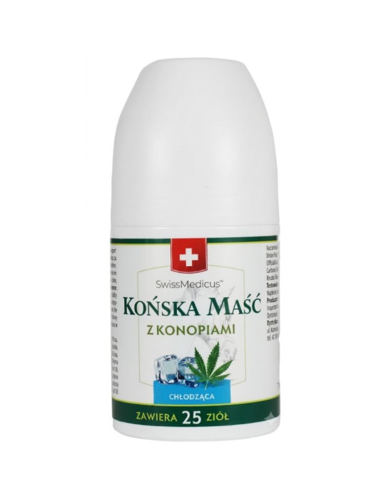 Końska maść z konopiami chłodząca w roll-on 90 ml | SwissMedicus