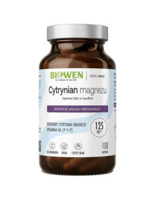 Cytrynian magnezu + B6 100 kaps | Biowen